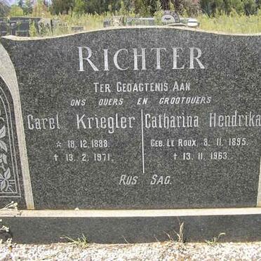 RICHTER Carel Kriegler 1898-1971 &amp; Catharina Hendrik LE ROUX 1895-1963