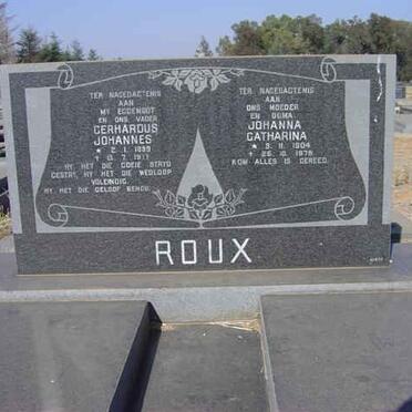 ROUX Gerhardus Johannes 189?-1977 &amp; Johanna Catharina 1904-197?
