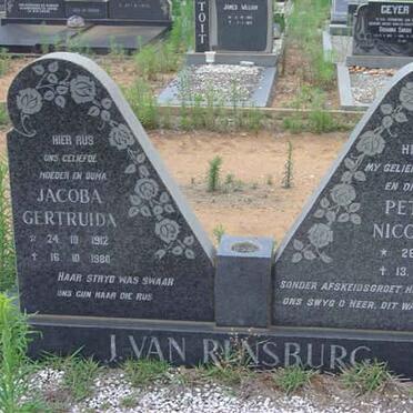RENSBURG Petrus Nicolaas, J. van 1911-1969 &amp; Jacoba Gertruida 1912-1980