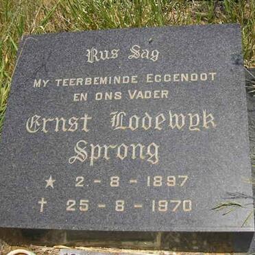 SPRONG Ernst Lodewyk 1897-1970