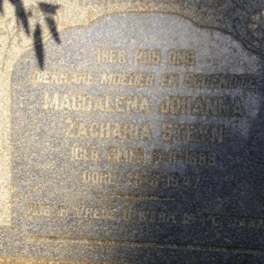 STEYN Magdalena Johanna Zacharia néé SMIT 1889-1947