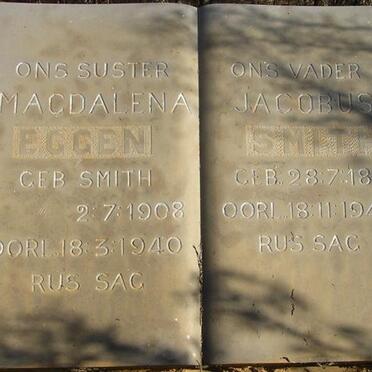 SMITH Jacobus 1864-1943 :: EGGEN Magdalena néé SMITH 1908-1940