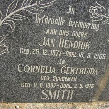 SMITH Jan Hendrik 1877-1965 &amp; Cornelia Gertruida SCHOEMAN 1887-1976