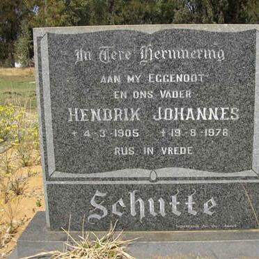 SCHUTTE Hendrik Johannes 1905-1978