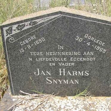 SNYMAN Jan Harms 1890-1965