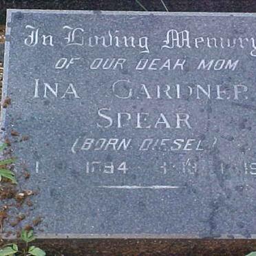 SPEAR Ina Gardner nee DIESEL 1894-198?