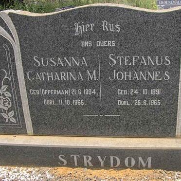 STRYDOM Stefanus Johannes 1891-1965 &amp; Susanna Catharina M. OPPERMAN 1894-1965