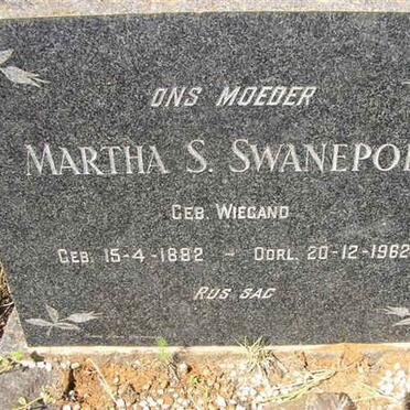 SWANEPOEL Martha S. nee WIEGAND 1882-1962