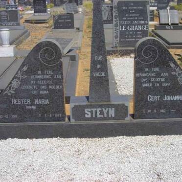 STEYN Gert Johannes 1910-1993 &amp; Hester Maria ?? 19??-197?