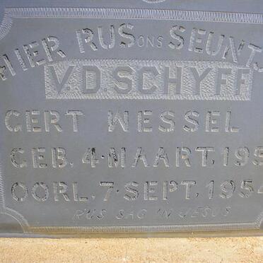 SCHYFF Gert Wessel, v.d. 1954-1954