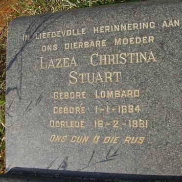 STUART Lazea Christina LOMBARD 1894-1961