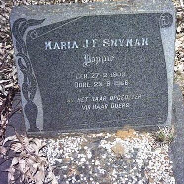 SNYMAN Maria J.F. 1908-1966