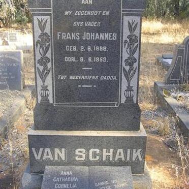 SCHAIK Frans Johannes, van 1899-1953 &amp; Anna Catharina Cornelia 1905-1972