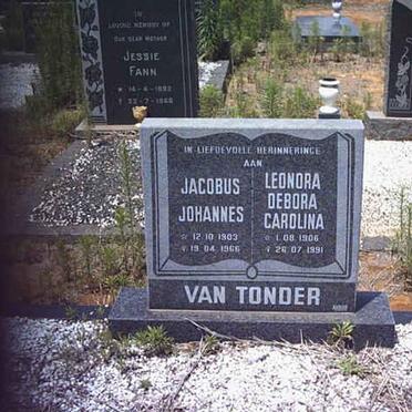 TONDER Jacobus Johannes, van 1903-1966 &amp; Leonora Debora Carolina 1906-1991