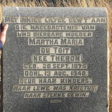 TOIT Martha Maria, du néé THERON 1875-1940