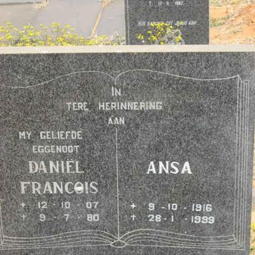 TOIT Daniël Francois, du 1907-1980 &amp; Ansa 1916-1999