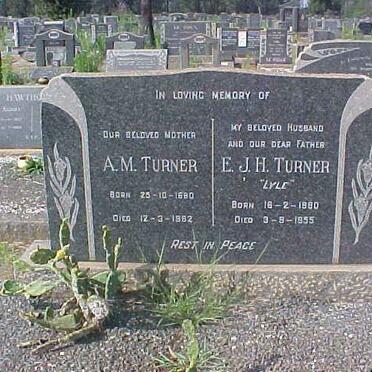 TURNER E.J.H. 1880-1955 &amp; A.M. 1880-1982 
