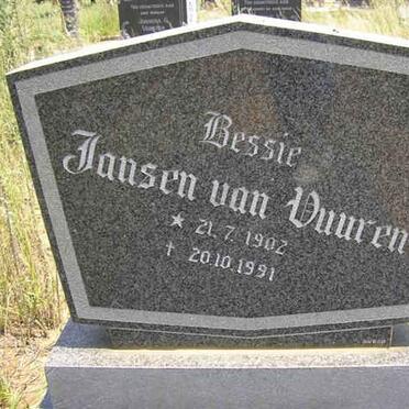 VUUREN Bessie, Jansen van 1902-1991