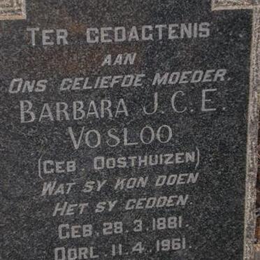 VOSLOO Barbara J.C.E. néé OOSTHUIZEN 1881-1961