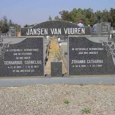 VUUREN Gerhardus Cornelius, Jansen van 1894-1977 &amp; Johanna Catharina 1908-1994