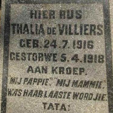 VILLIERS Thalia, de 1916-1918