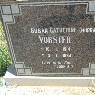 VORSTER Susan Catherine nee MURRAY 1914-1984