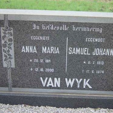 WYK Samuel Johannes, van 1910-1974 &amp; Anna Maria 1914-2000