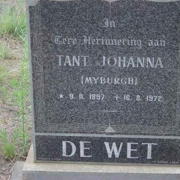 WET Johanna, de nee MYBURGH 1897-1972