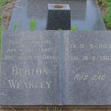 WEAKLEY Burton 1903-1967