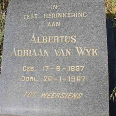WYK Albertus Adriaan, van 1897-1967