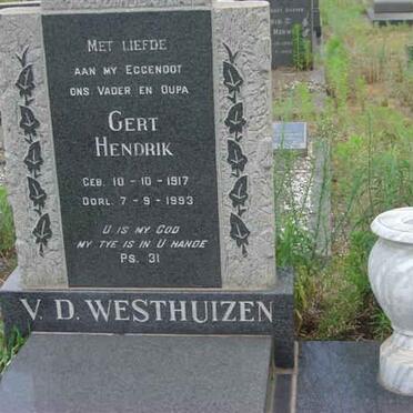 WESTHUIZEN Gert Hendrik, v.d. 1917-1993