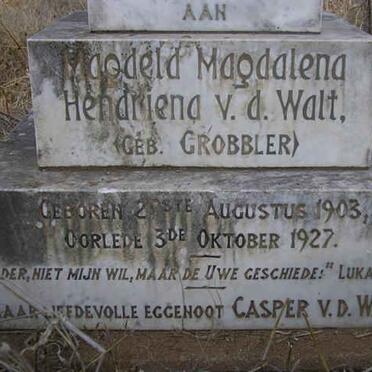 WALT Magdeld Magdalena Hendriena, v.d. nee GROBBLER 1903-1927