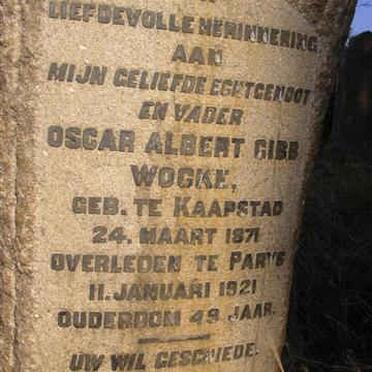 WOCKE Oscar Albert Gibb 1871-1921