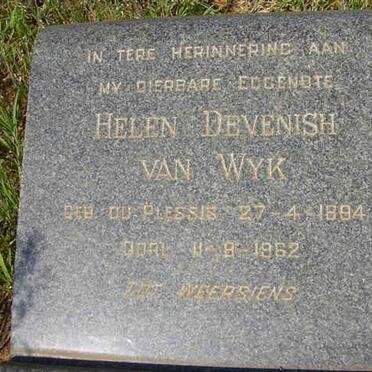 WYK Helen Devenish, van nee DU PLESSIS 1894-1962
