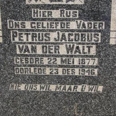 WALT Petrus Jacobus, van der 1877-1946