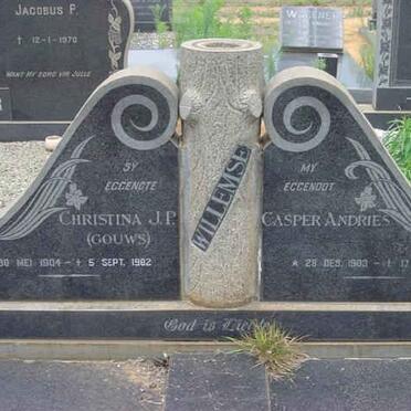 WILLEMSE Casper Andries 1903-1968 &amp; Christina J.P. GOUWS 1904-1982