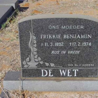 WET Frikkie Benjamin, de 1892-1974