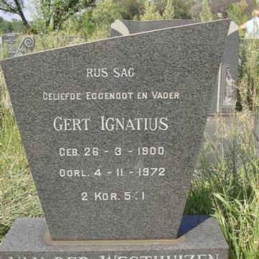 WESTHUIZEN Gert Ignatius, van der 1900-1972