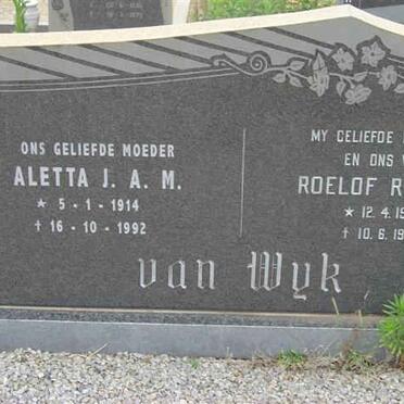 WYK Roelof Rudolf, van 1900-1979 &amp; Aletta J.A.M. 1914-1992