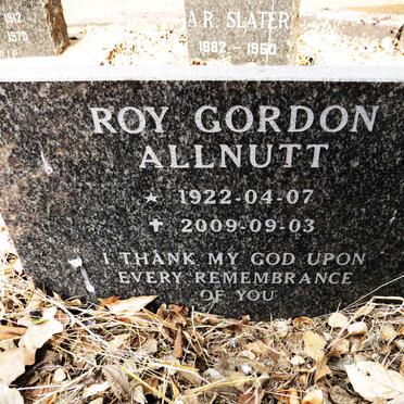 ALLNUTT Roy Gordon 1922-2009