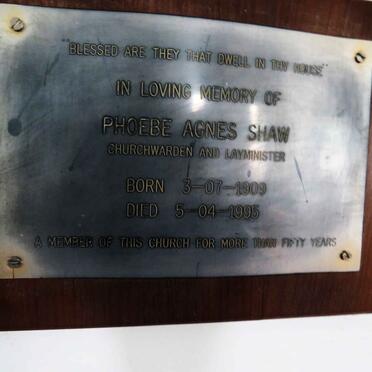 SHAW Phoebe Agnes 1909-1995