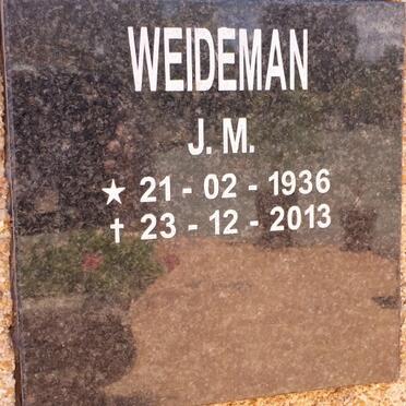 WEIDEMAN J.M. 1936-2013