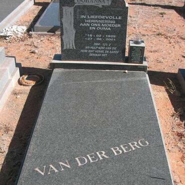 BERG Johanna, van der 1925-2001