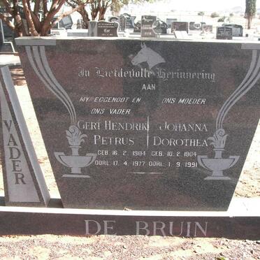 BRUIN Gert Hendrik Petrus, de 1904-1977 &amp; Johanna Dorothea 1904-1991