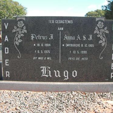 HUGO Petrus J. 1904-1975 &amp; Anna A.S.J. MYBURGH 1905-1990