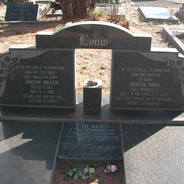 LOUW Joachim Willem 1913-1980 &amp; Martha Maria HERHOLDT 1912-1988