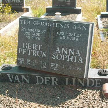 LINDE Gert Petrus, van der 1929-1996 &amp; Anna Sophia 1934-
