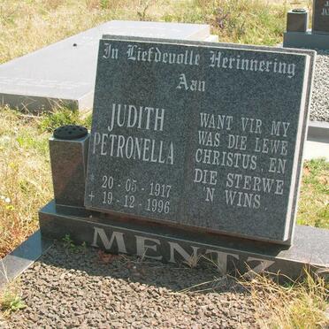MENTZ Judith Petronella 1917-1996