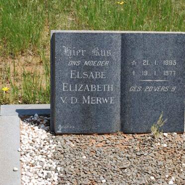 MERWE Elsabe Elizabeth, v.d. 1895-1977