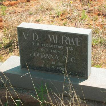 MERWE Johanna C.C., van der 1911-1994